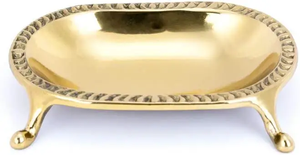 Brass <b>Soap</b> Dish with Clawfoot Base Vintage Shower Bar <b>Soap</b> <b>Holder</b> Bathroom Decor - Product Image 4