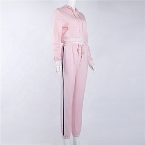 Combinaisons de jogging décontractées pour femmes automne-hiver, vêtements de rue pour femmes, sweat-shirt court et pantalon tendance, ensemble deux pièces pour femmes, survêtement pour femmes - Product Image 2