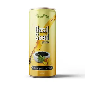 Basil Seeds bebe suco de frutas na lata elegante 320ml OEM ODM Free Design Preço por atacado de fábrica