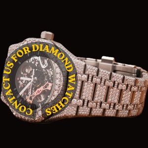 Reloj de diamantes de moda hip hop fabricado en India para hombre con brazalete de acero inoxidable disponible a precio de exportación. - Product Image 1