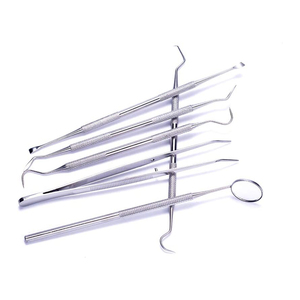 6 Pcs Dental Cleaning Tools Kit Stainless Steel <b>Plaque</b> <b>Remover</b> <b>Tooth</b> Pick Scaler Dental Hygiene Set Oral Care Kit - Product Image 3