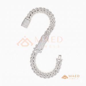 Pulsera de eslabones cubanos clásica plateada con moissanita, cadena fina, joyería de moda para uso diario, estilo regalo, Miami Chicago Buyer - Product Image 5
