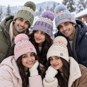 Gorros de Punto Trenzado con Pompón al por Mayor, Gorro de Invierno con Puño Acanalado y Patrón Jacquard Personalizado, Gorra de Moda Suave y Cálida Unisex, Proveedor de EE. UU. - Product Image 6