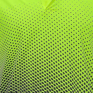 Polo de Punto Verde Neón para Hombre, Manga Corta, Diseño Deportivo con Patrón de Puntos, Secado Rápido, Cierre de Botones, Ropa Casual - Product Image 5