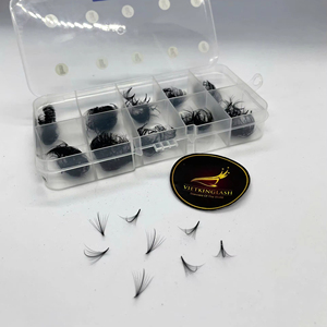 ขนตาปลอมแบบพัดสำเร็จรูป Wispy Fan Lash ขนตาสังเคราะห์ PBT จากเกาหลี ให้ความยาวและหนาเป็นธรรมชาติ 5D/7D/9D  แบบ CC/DD/M/L Curl คละแบบ - Product Image 1