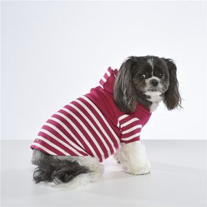 Sudadera con capucha cálida y elegante ODM, ropa para mascotas con tira rosa y blanca para perros - Product Image 1