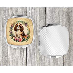 Cavalier Spaniel Flowers Compact Folding Handheld Travel Makeup <b>Mirror</b> <b>Pocket</b> Decorative <b>Mirror</b> for Women and Girls Gift - Product Image 4