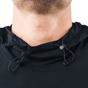 Men's Black Performance Training <b>Hoodie</b> <b>Lightweight</b> Stretch Gym Fitness Activewear Long Sleeve Sports Apparel Wear - Product Image 3