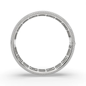 Brazalete de Oro Blanco de 18K con Diamantes Cultivados en Laboratorio |    Brazalete articulado con 5 filas de diamantes redondos de talla brillante |   Certificado por IGI - Product Image 4