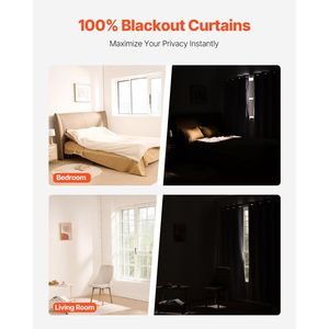 Set di 2 tende oscuranti 84 pollici di lunghezza 52 pollici ciascuna per camere da letto che migliorano la Privacy e il controllo della luce - Product Image 2