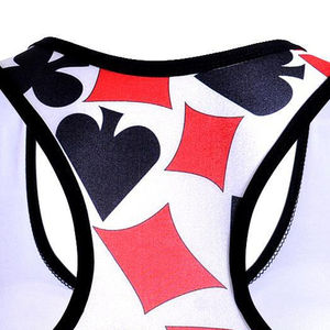 Soutien-gorge de sport personnalisé à imprimé poker, respirant, maintien moyen, en Spandex et Polyester, pour le fitness - Product Image 5