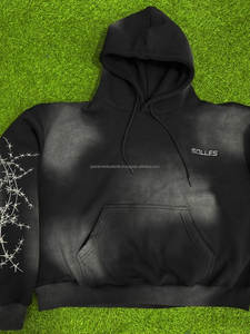 Ensemble de survêtement streetwear surdimensionné pour homme avec masque intégré, en molleton épais, vente en gros, marque de vêtements à marque privée - Product Image 4