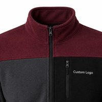 Blouson bomber en polaire chaud pour homme avec logo personnalisé, col montant, style streetwear, fermeture éclair intégrale, en toile polaire