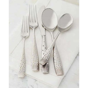 Couverts en acier inoxydable plaqués or pour banquet de mariage avec manche rond épais design, ensemble de cuillères et de fourchettes réutilisables - Product Image 2