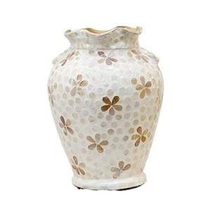 Jarrón de Mesa de Lujo Hecho a Mano con Madreperla, Jarrón Decorativo Redondo para Flores, Diseño Minimalista, Decoración para Sala de Estar, Hecho en Vietnam - Product Image 1
