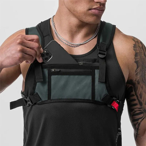 Tactical Chest Rig <b>Harness</b> Bag Multi-Pocket Adjustable Running Vest Phone Holder Outdoor Sports Wholesale OEM Multi-Color - Product Image 3