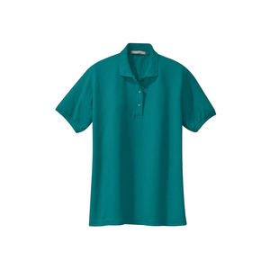 เสื้อโปโลผู้หญิงสีเขียวอมฟ้า แขนสั้น ทรงปกติ ผ้าถัก โพลีเอสเตอร์ 100% ระบายอากาศได้ดี สีพื้น ลำลอง สำหรับฤดูใบไม้ผลิและฤดูร้อน - Product Image 5