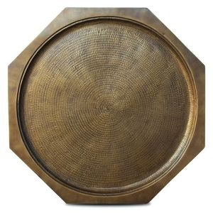 Octagonal Metal Charger <b>Plate</b> With Polished Finish Handmade Vintage Design Solid Pattern Dishes & <b>Plates</b> - Product Image 1