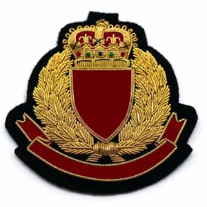 Best Price Customized Wholesale Factory-made Masonic Patch Badge Top Fashion Bullion <b>Wire</b> Embroidered Alphabet Flower Fabric - Product Image 3