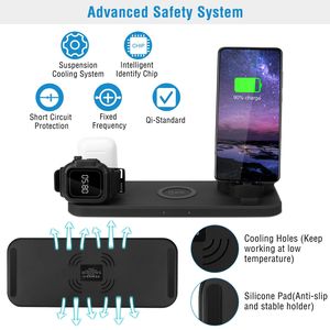 Estación de Carga Inalámbrica Rápida Qi de 10W, Cargador Multiusos 6 en 1 - Product Image 3