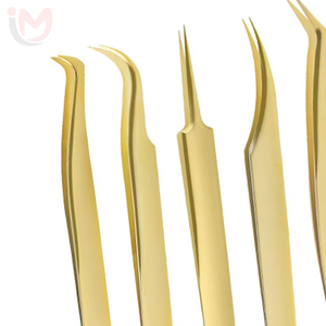 Ensemble de pinces à cils en acier inoxydable de haute précision, pinces spéciales pour artistes maquilleurs débutants, pinces pour greffe de cils - Product Image 3