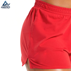 2026 Solid <b>Red</b> Color Made In Different Design Eco Friendly Soft Touch Cotton <b>Material</b> Premium Quality Lady Running Shorts - Product Image 6