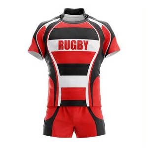 Maillot de rugby en gros : Usine spécialisée, maille respirante haute résistance en polyester, manches courtes, pour équipes scolaires, clubs et académies, coupe personnalisée - Product Image 1