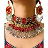 Ensemble de colliers choker afghans Kuchi faits main sur mesure, nouveau design 2024, en acier inoxydable, bijoux afghans pour mariage et événements.