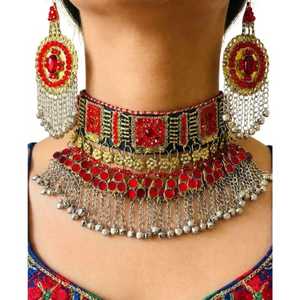 Custom made Afghan Kuchi Handmade <b>Choker</b> Set 2024 New Design Stainless Steel Afghani Jewelry Sets for Wedding Wear and events - Product Image 1
