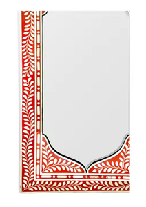 Miroir mural rectangulaire moderne fait main avec cadre en os incrusté pour une utilisation décorative à la maison - Product Image 2