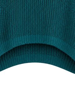 Pull court en tricot surdimensionné bleu sarcelle personnalisé par le fabricant pour femme, pull ample en maille ajourée, haut décontracté à manches larges, tendance - Product Image 6