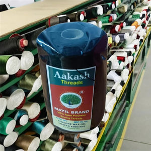 100% poliéster Blanco/bolsa a granel personalizada cierre hilo de coser alta resistencia a la tracción resistente a la abrasión teñido para ventas de exportación - Product Image 1