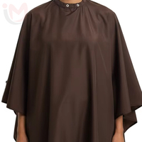 IMANS ENTERPRISES Cape de Coiffure Professionnelle Noire Unie en Polyester Résistante à l'Eau Écologique Modèle IM-BA-0092