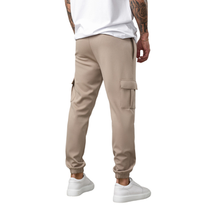 Mens Beige Full <b>Zip</b> <b>Hooded</b> Tracksuit Set Casual Athletic Sweatshirt and Jogger Pants Sportswear Training Workout Outfit Set - Product Image 5