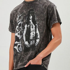 Camiseta de Verano con Estampado Gráfico Personalizado en la Parte Delantera, Holgada, de Manga Corta, 100% Algodón Jersey, Lavado Ácido - Product Image 3