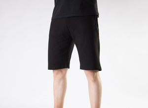 Shorts Bermuda Homme Noir Uni Taille Élastique Décontracté Coton Respirant pour l'Entraînement - Product Image 4