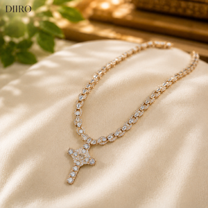 925 Sterling Silver Unisex Rhodium Plated Hip Hop <b>Iced</b> <b>Out</b> Color Moissanite Style Infinity Link <b>Chain</b> Necklace - Product Image 3