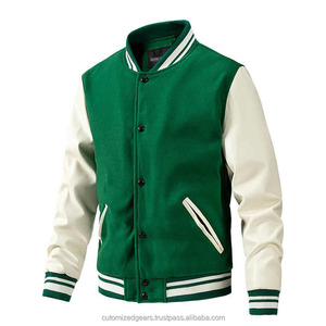 Chaqueta universitaria de cuero de lana de invierno para hombre, letras de béisbol de otoño personalizadas con parches, característica impermeable - Product Image 1