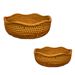 Premium Eco-friendly Handmade <b>Wicker</b> BREAD RATTAN <b>BASKET</b> / TRAY Multipurpose <b>Storage</b> & Decor Natural Woven Organizer - Product Image 1