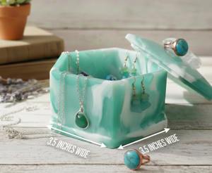 Boîte à Bijoux Artisanale de Luxe en Résine Florale, Organisateur de Rangement pour Bijoux, Petite Boîte à Bijoux Personnalisée en Résine pour Intérieurs Modernes - Product Image 3