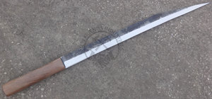 Couteau Seax Viking long en acier à haute teneur en carbone forgé à la main, lame de 21 pouces, manche en bois, finition polie, couteau sax médiéval de collection - Product Image 5
