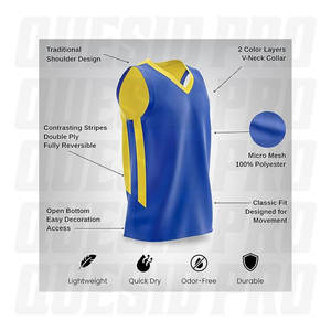 Camiseta de Baloncesto Personalizada Reversible Sublimada, Ropa Deportiva Bordada para Hombre, Uniforme de Baloncesto Atlético - Product Image 2
