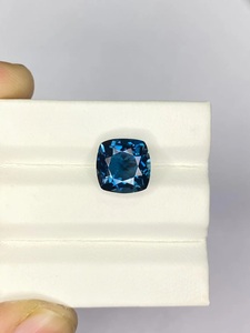 Magnífica Piedra Preciosa de Topacio Azul de Londres Natural, Corte Facetado de 10 mm, Piedra Semipreciosa en Forma de Cojín, Suministro a Granel, Regalo para Ella - Product Image 4