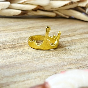 Nouvel Arrivage Bague Minimaliste en Laiton Plaqué Or 18 carats pour Femme, Design Liquide Abstrait Effet Fondant, Vente en Gros/OEM/ODM - Product Image 4