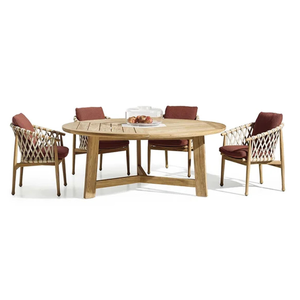 Sillón de Estilo Minimalista con Estructura de Madera y Cuerda, con Material de Madera de Teca para Decoración de Muebles del Hogar - Product Image 2