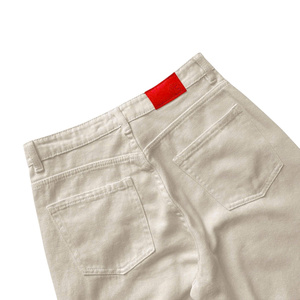 Jean en denim pour homme, coupe large, taille haute, couleur unie, en coton, décontracté, tissé, pour le printemps - Product Image 5
