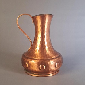 Vintage Copper Pitcher Hand Hammered Metal <b>Jug</b> 1.5L Durable Design for <b>Drinks</b> Party Use - Product Image 1