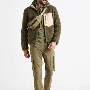 Wholesale Custom Solid Color Zipper Fleece <b>Jackets</b> <b>Sherpa</b> Winter Polar Fleece <b>Jacket</b> Street Fashion Fleece <b>Jackets</b> for <b>Men</b> - Product Image 5