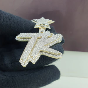 Pendentif Hip Hop de Luxe Personnalisé pour Homme en Or 14K avec Diamant de Laboratoire VVS VS EF CVD – Bijoux Personnalisés pour Occasions Festives - Product Image 1