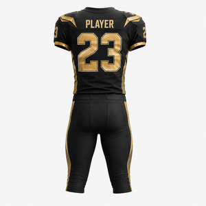 Custom Heavy Duty American Football Uniform <b>Set</b> Cut and <b>Sew</b> Mesh Jersey and Integrated Pants for Youth Adult Teams - Product Image 2